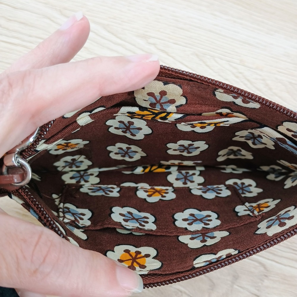 Vera Bradley Wristlet Bag Slate Blooms Bangle Handle Clutch Small Multicolor - Picture 4 of 14